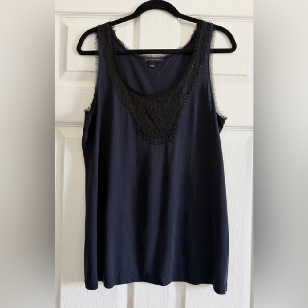 Banana Republic Navy Lace Accent Tank Top